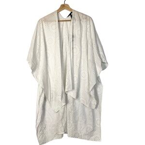 BCBGMaxAzria Finnigan Optic White Eyelet Lace Kimono OS